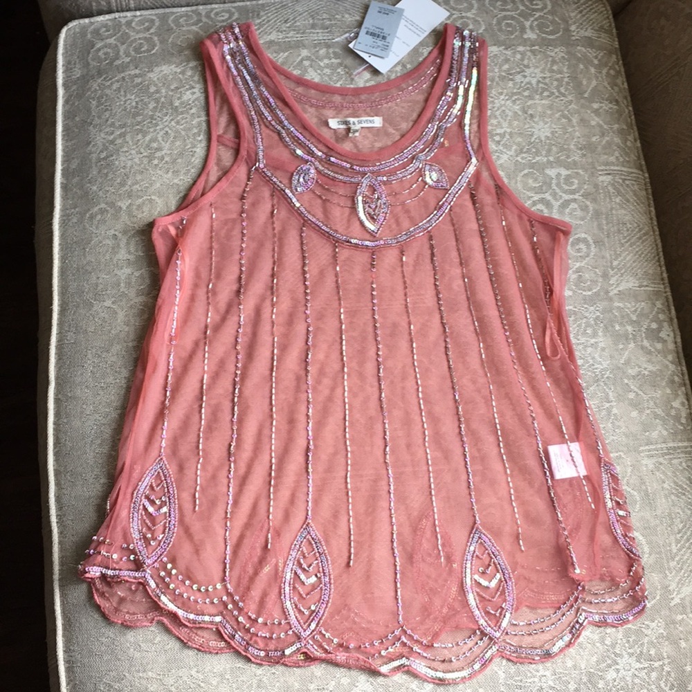 Stunning beaded Sixes & Sevens tank